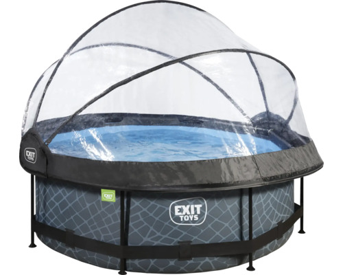 Rund EXIT Toys pool med transparent täckning