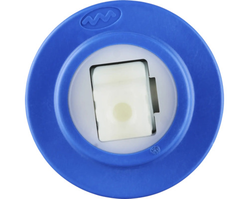 Blått vattenfilterinsats med vit insida