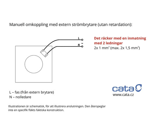 Kopplingsschema för manuell omkopplare med extern strömbrytare