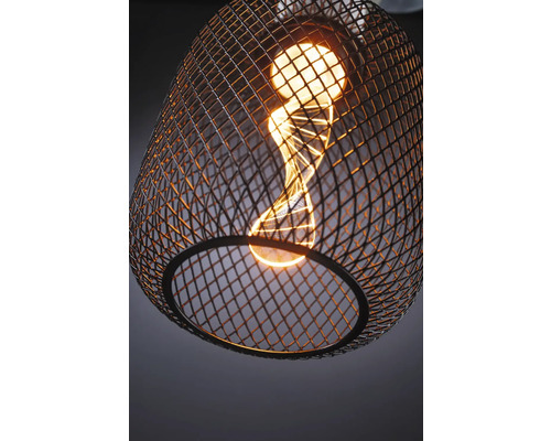 Pendellampa med trådnät och ljuskälla