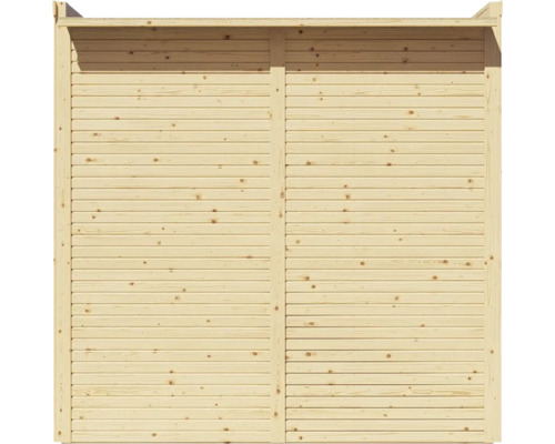 Insynsskyddselement i trä med horisontella brädor