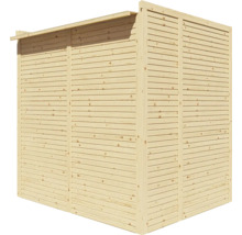 Trädgårdshus i trä med horisontell träpanel