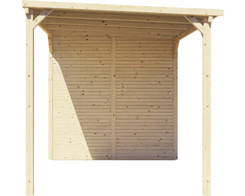 Träskydd med tak och bakvägg