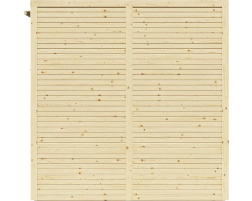 Trävägg med horisontella brädor