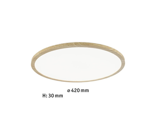 Rund taklampa med träram, diameter 420 millimeter