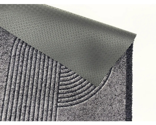 Grå dörrmatta med halkfri baksida