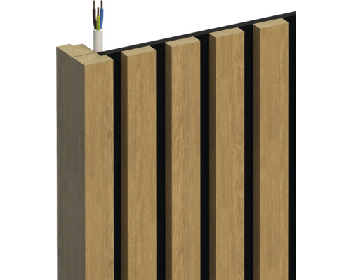 Träpaneler med elkabel