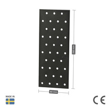 Perforerad platta, 200 mm lång och 80 mm bred
