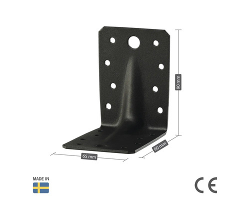 Vinkelkontakt med måtten 90 x 90 x 65 millimeter