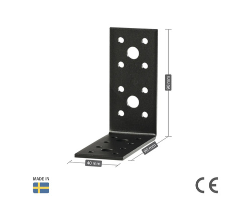 Vinkelbeslag med måtten 40x90x90 mm
