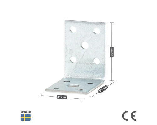 Vinkelbeslag av metall, 50 x 50 x 35 millimeter