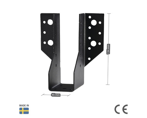 Balksko av metall, 134 mm hög och 45 mm bred