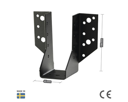 Balksko av metall med dimensionerna 108 mm x 45 mm