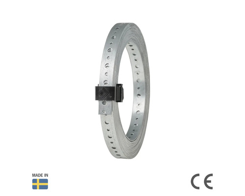 Perforerat metallband med fästklämma