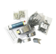 Komplett set för kanalplastmontering med tätningsmedel, aluminiumtejp, skruvar och distanser