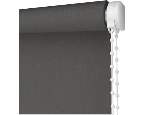 Grå tygrullgardin med kedjedrag