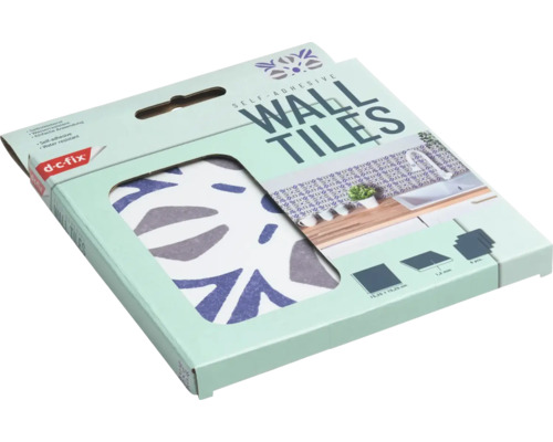 Förpackning med självhäftande väggplattor från d-c-fix med bladmönster