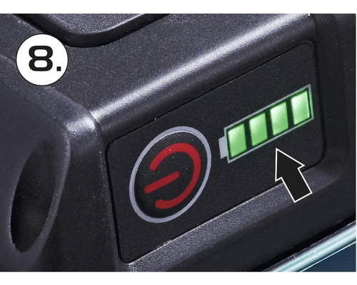 Batteriindikator med tre av fyra staplar fyllda