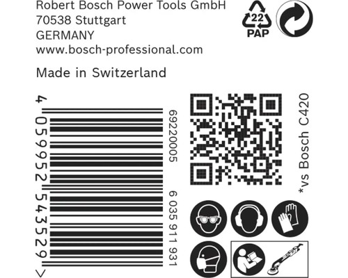 Information om Robert Bosch Power Tools GmbH, streckkod, QR-kod och skyddsåtgärder