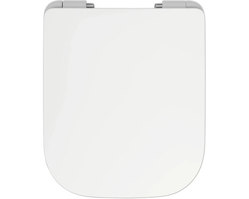 Toalettsits REIKA Yao slimline vit krom blank mjukstängning quick & clean 541227 Toalettsits av duroplast