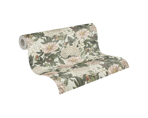 Tapetrulle med blommönster och fjärilar