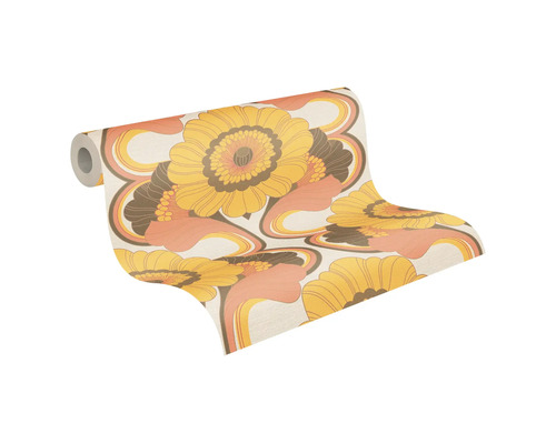 Tapetrulle med retro blommönster