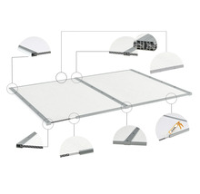 Kanalplasttak komplett HALLE Isolux bärande profiler klar 16x1050x2000 mm 2st skivor
