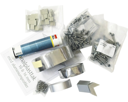 Tillbehör för plastskivor med aluminiumprofiler