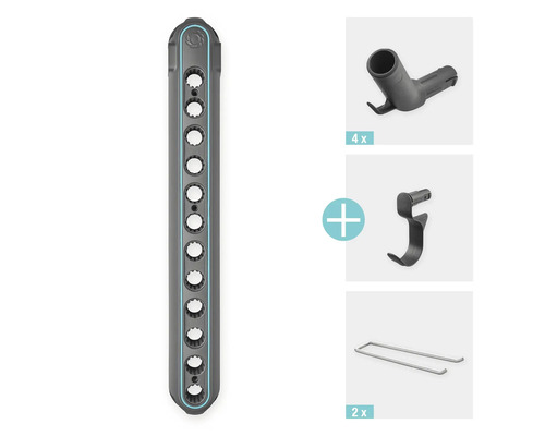 Verktygslist med krokar och hållare för verktygsförvaring