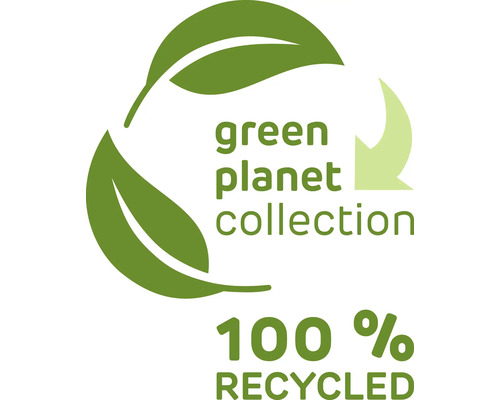 Green Planet Collection märkning: 100 procent återvunnet