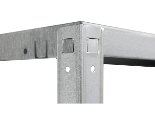 Detaljvy av en metallhylla