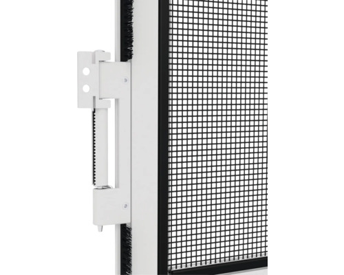 Detaljvy av ett insektsfönster med ram och galler