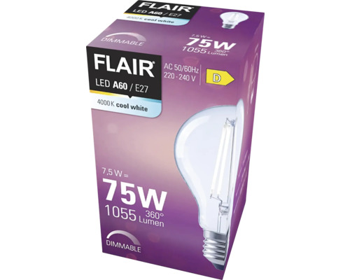 Förpackning för dimbar Flair LED-lampa A60 E27