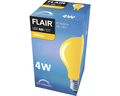 Förpackning med icke-dimbar Flair LED-lampa A60/E27 med 4 watt