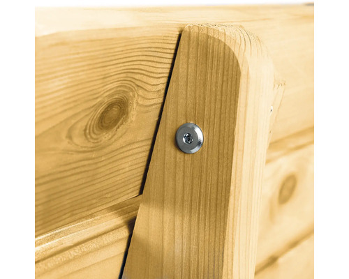 Detaljvy av träkonstruktion med skruv