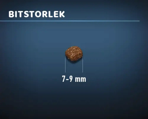 Pelletsstorlek från 7 till 9 millimeter