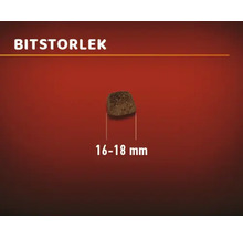 Hundfoderbit med en storlek på 16 till 18 millimeter