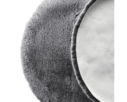 Grå rund ryamatta