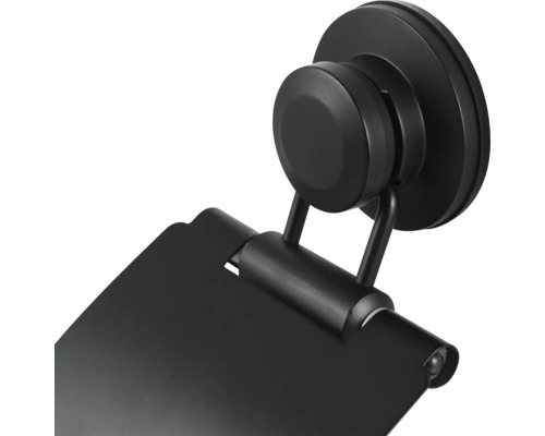 Svart toalettpappershållare med sugproppsfäste