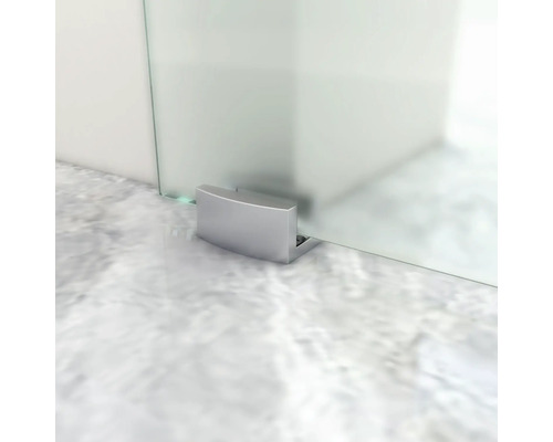 Detalj av duschkabin med golvfäste