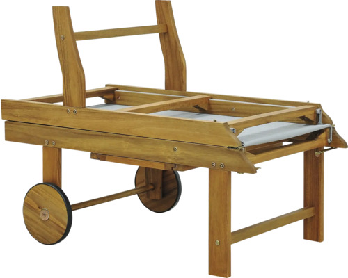 Grillbord i trä med hjul