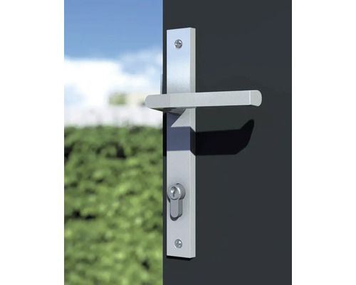 Dörrbeslag med lås och dörrhandtag