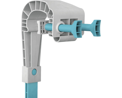 Hörnkoppling av plast med skruvar