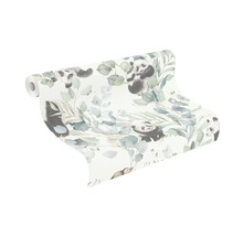 Tapetrulle med panda och eukalyptusgrenmönster