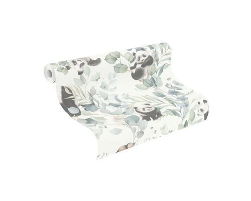 Tapetrulle med panda och eukalyptusgrenmönster