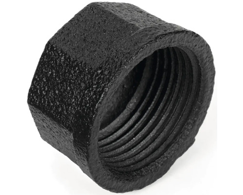 Svart rörlock med invändig gänga