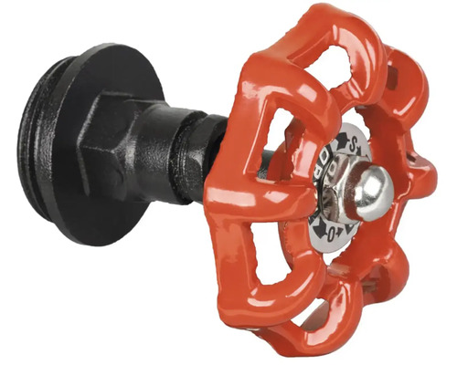 Ventilkran med rött handtag