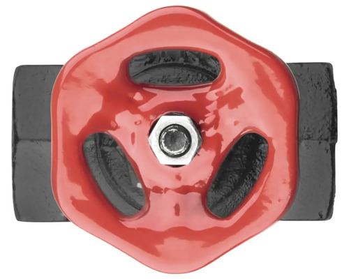 Avstängningsventil med rött handratt