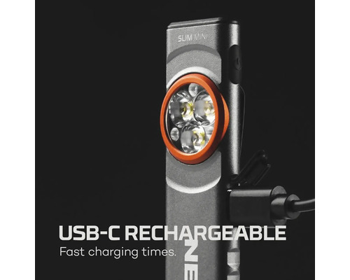 USB-C uppladdningsbar LED-arbetslampa Slim Mini med klämma
