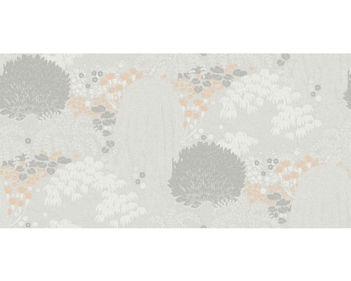 Tapet med växtmönster, inklusive buskar, blad och blommor